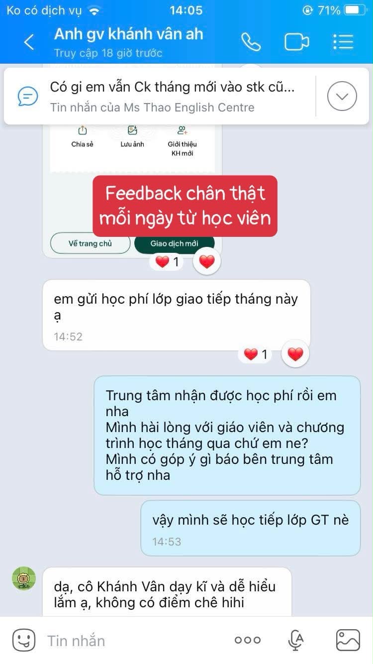 Phản hồi thật của học viên Ms Thao English số 8