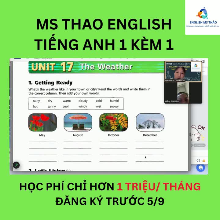 Buổi học 1 kèm 1 cùng Ms Thao English